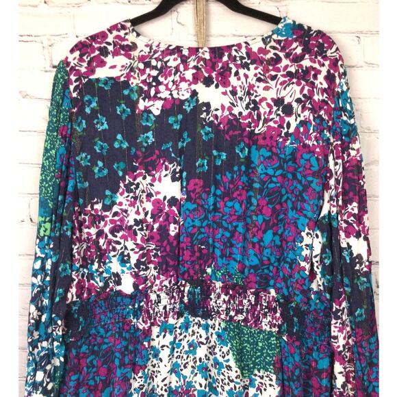 London Times Woman Peasant Balloon Sleeve Garden Floral Maxi Dress Size 20W - Picture 4 of 11